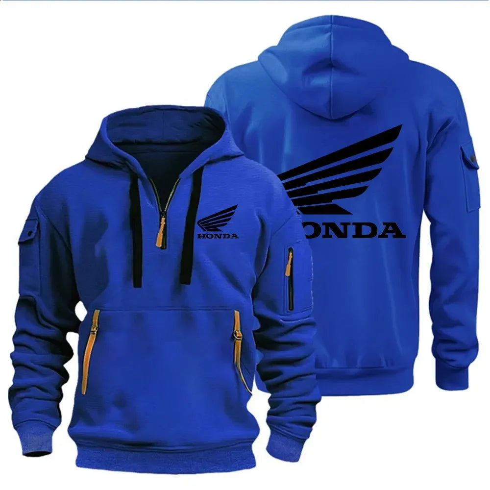 Felpa Uomo con Cappuccio Honda Wings – Pullover Moto Autunno Inverno