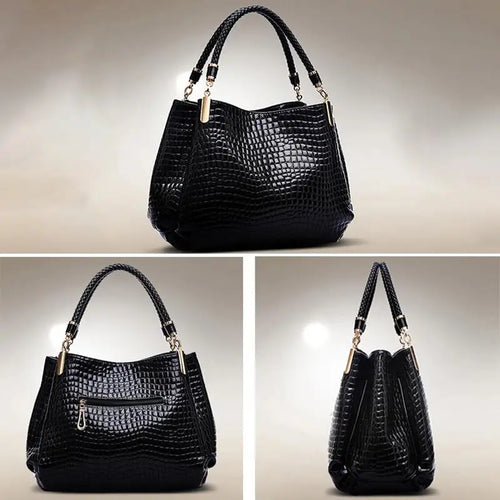 Borsa Tote Donna Capiente Effetto Coccodrillo - Shopping e Lavoro