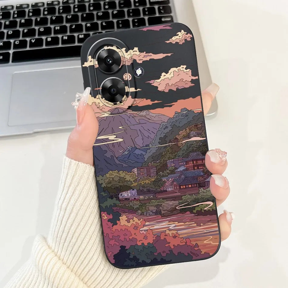 For Realme Note 60 2024 Fashion Moon Pattern Phone Case For Realme Note60 4G Soft Silicone Shockproof Cases