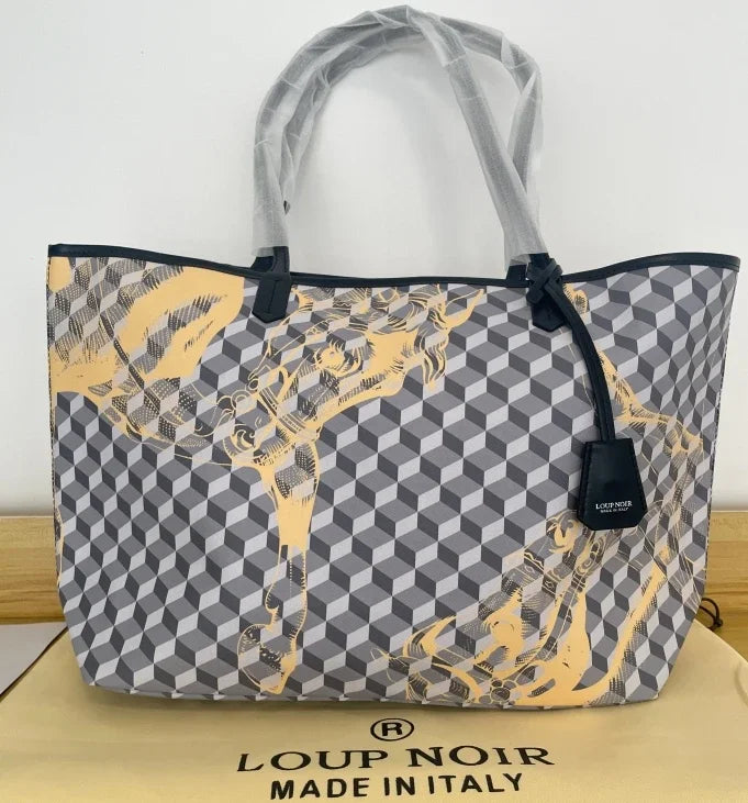 Borsa Tote Luxury Retrò con Stampa Animalier - Grande Capacità Multifunzione