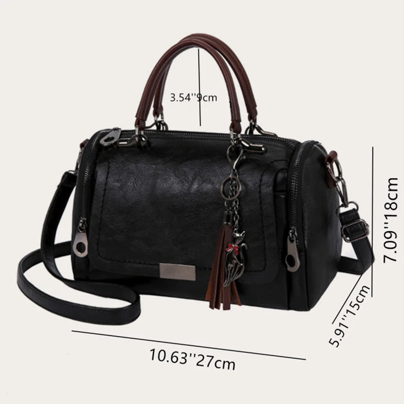 Borsa a Spalla Donna con Nappa - Crossbody Capiente con Zip