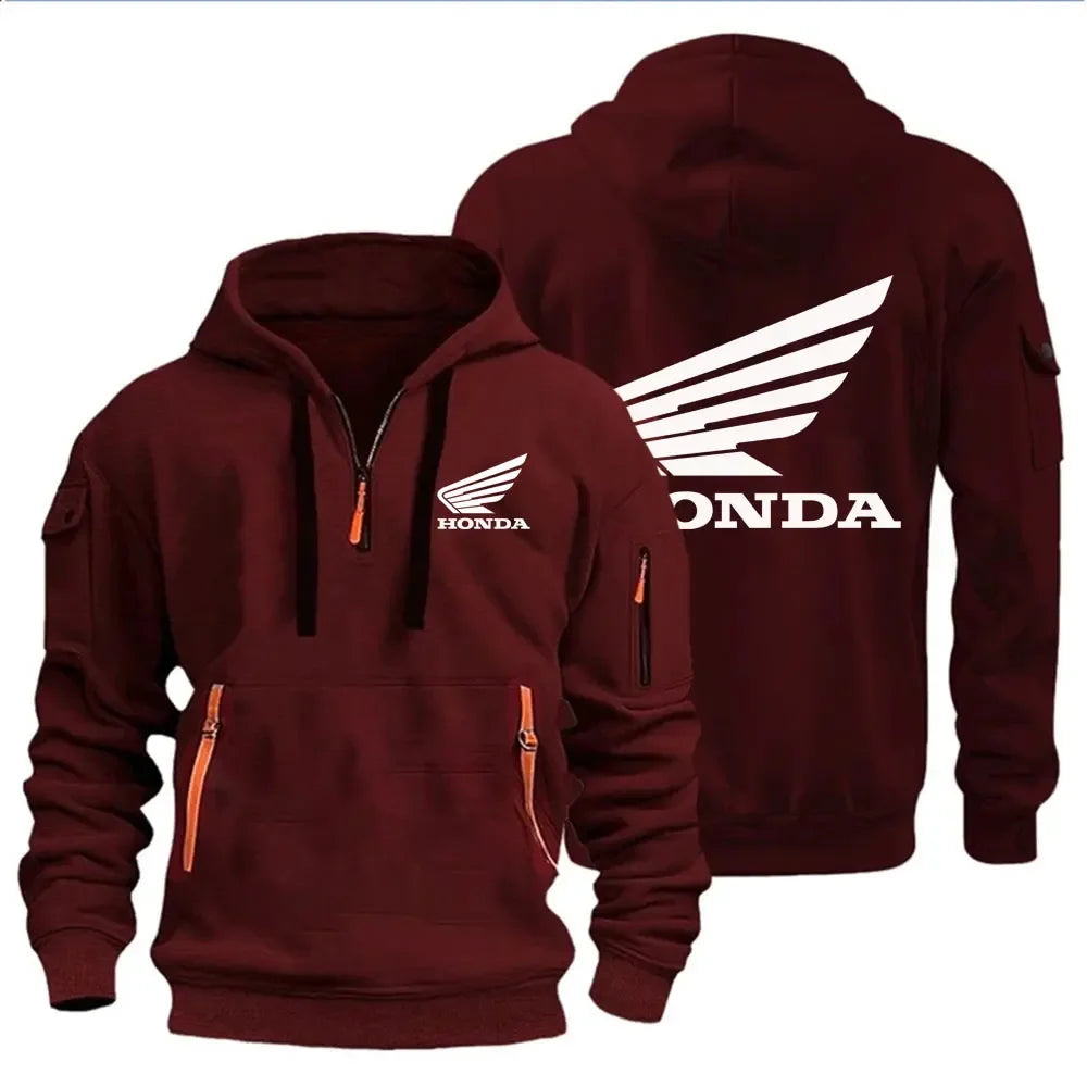 Felpa Uomo con Cappuccio Honda Wings – Pullover Moto Autunno Inverno