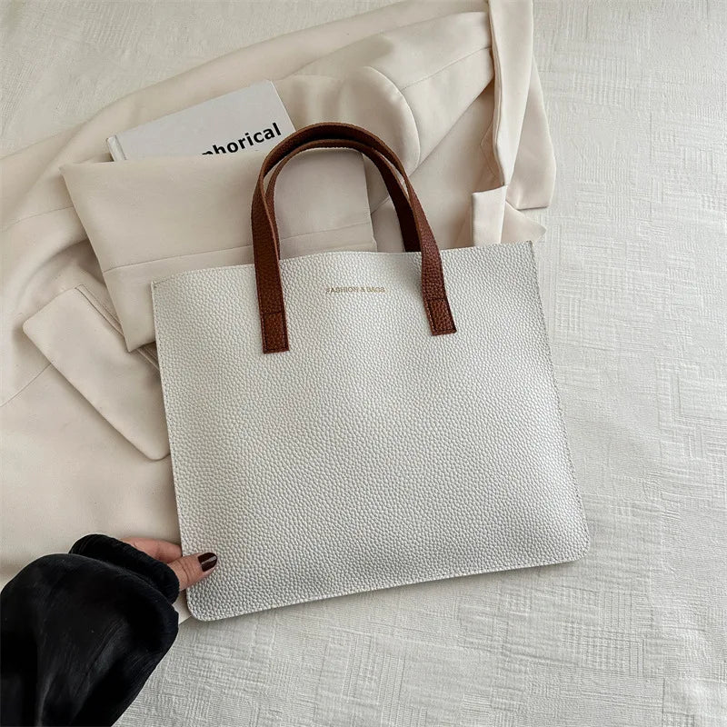 Borsa Tote Donna Retro - Shopper in Pelle PU Grande Capacità