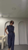 Completo Due Pezzi Estivo Donna - Top Senza Maniche e Pantaloni Lunghi