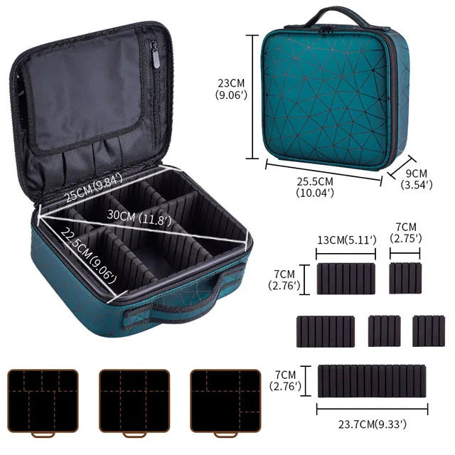 Beauty Case Professionale Impermeabile - Organizer Trucco da Viaggio con Scomparti
