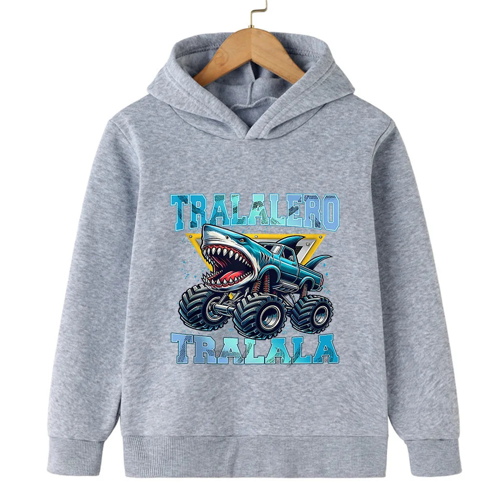 Felpa con Cappuccio Bambini Autunno Inverno - Stampa Divertente