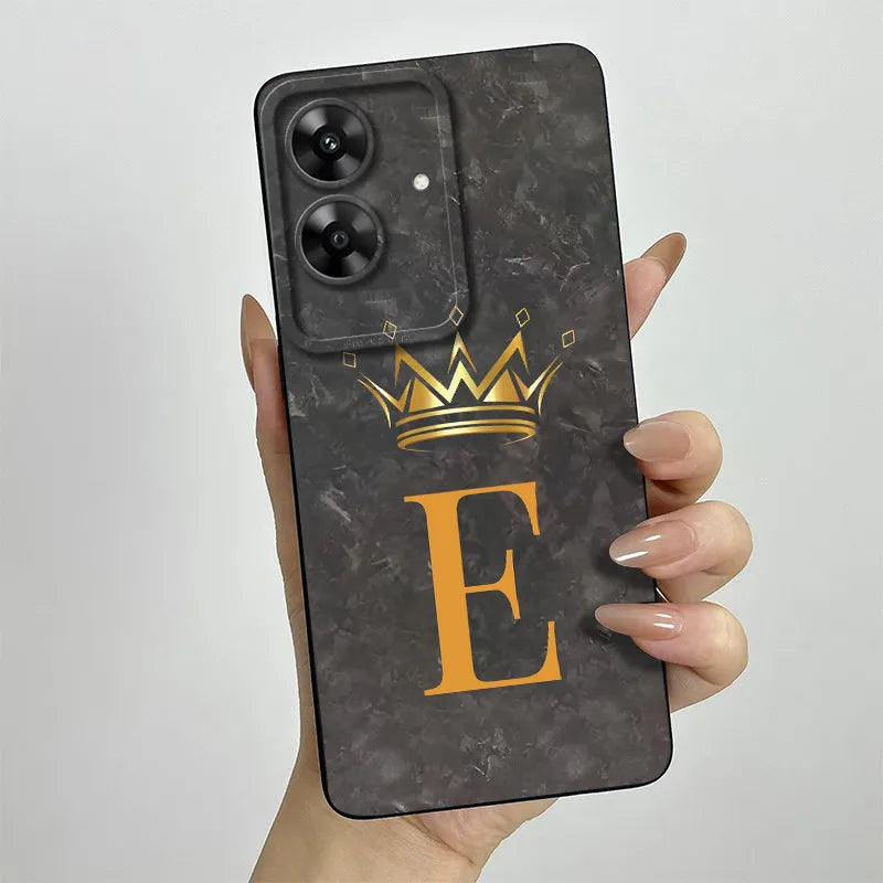 For OPPO Realme Note 60 Case Realme Note60 Phone Case Fashion Crown Letters Camera Lens Protection Anti Drop Silicone Soft Cover
