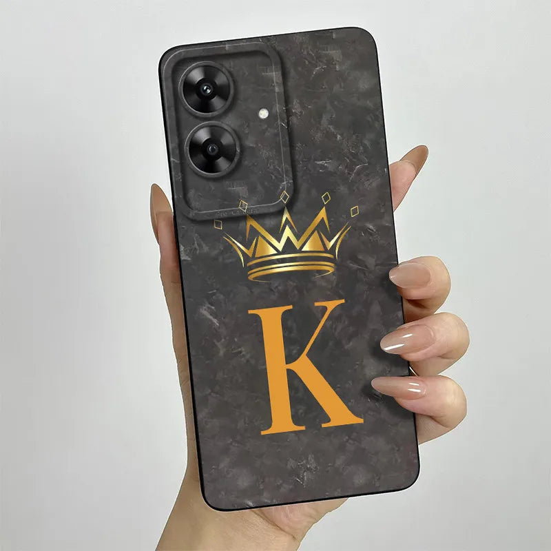 For OPPO Realme Note 60 Case Realme Note60 Phone Case Fashion Crown Letters Camera Lens Protection Anti Drop Silicone Soft Cover
