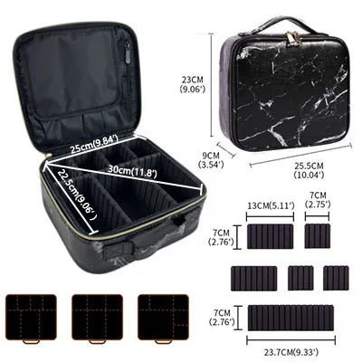Beauty Case Professionale Impermeabile - Organizer Trucco da Viaggio con Scomparti