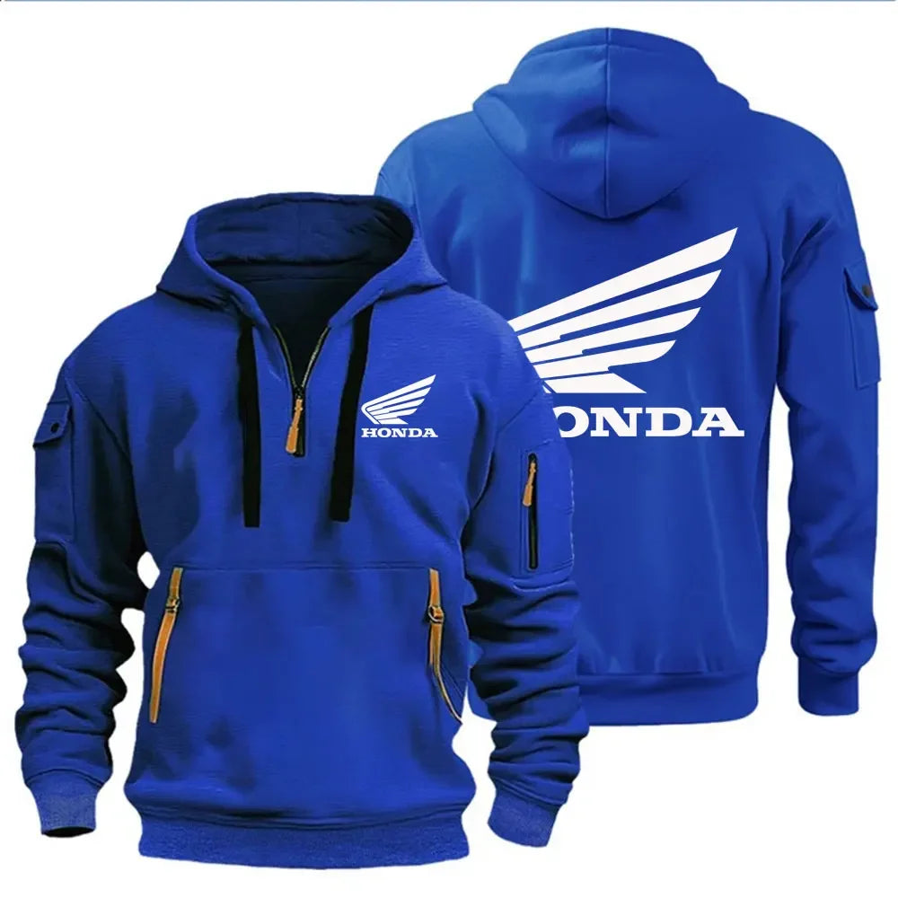 Felpa Uomo con Cappuccio Honda Wings – Pullover Moto Autunno Inverno