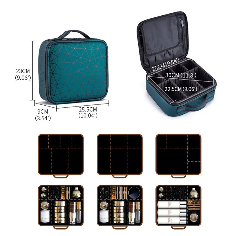 Beauty Case Professionale Impermeabile - Organizer Trucco da Viaggio con Scomparti