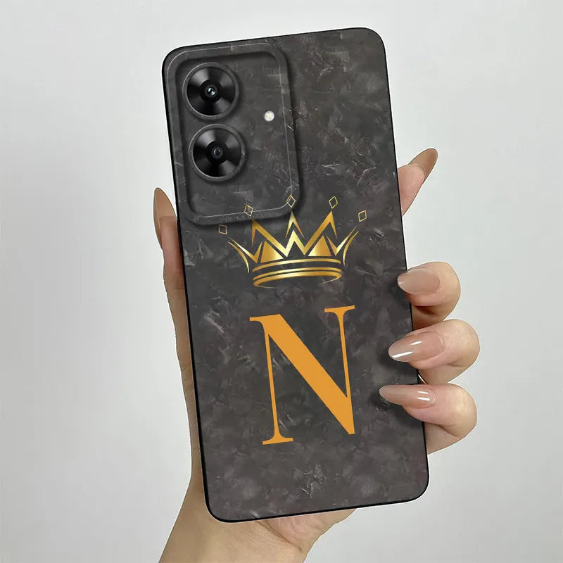 For OPPO Realme Note 60 Case Realme Note60 Phone Case Fashion Crown Letters Camera Lens Protection Anti Drop Silicone Soft Cover