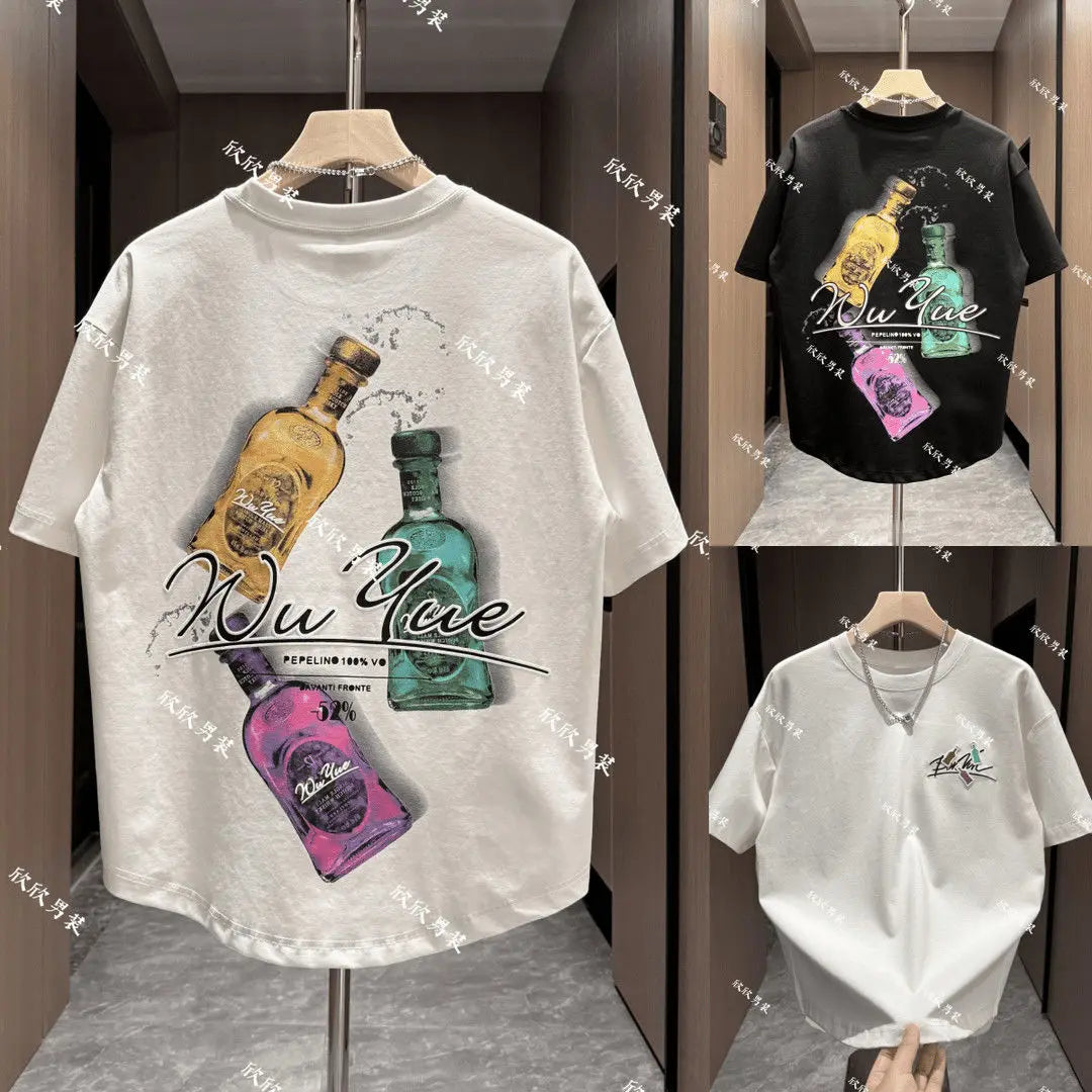 T-shirt Uomo 100% Cotone Stampa – Manica Corta Casual Estiva