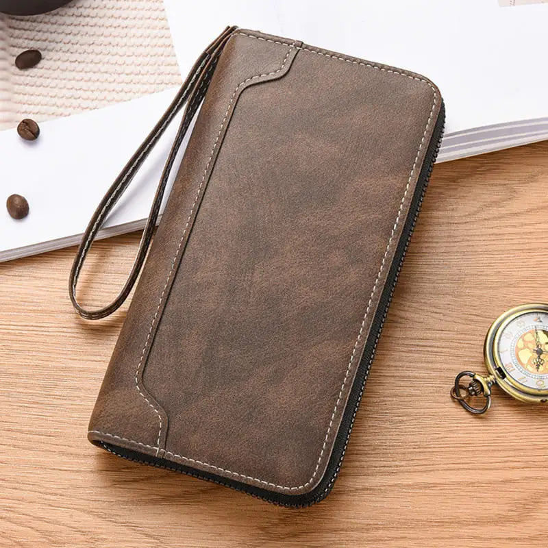 Portafoglio Clutch Uomo Vintage RFID - Porta Carte e Telefono in Pelle PU
