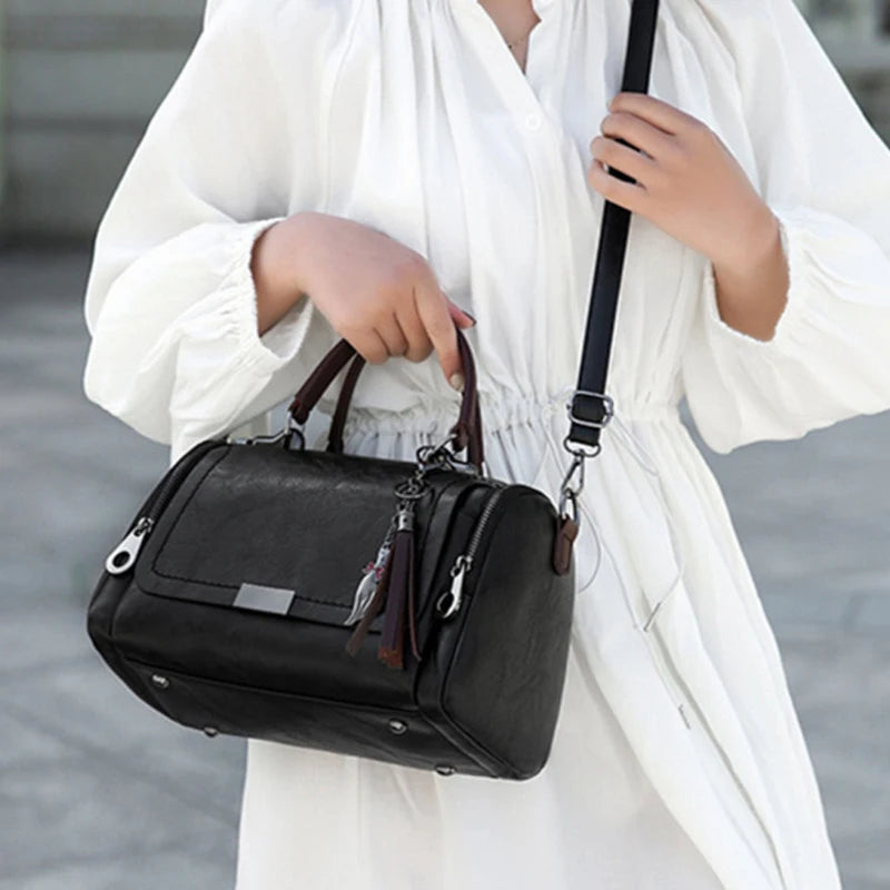 Borsa a Spalla Donna con Nappa - Crossbody Capiente con Zip