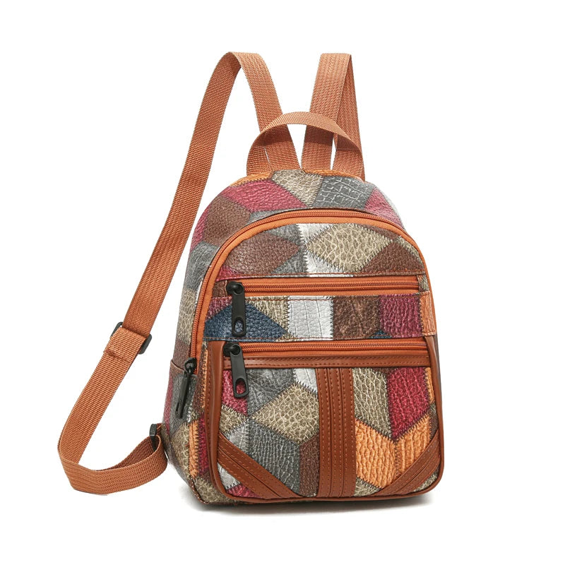 Zaino Casual Patchwork Unisex - Borsa a Spalla Resistente per Viaggio