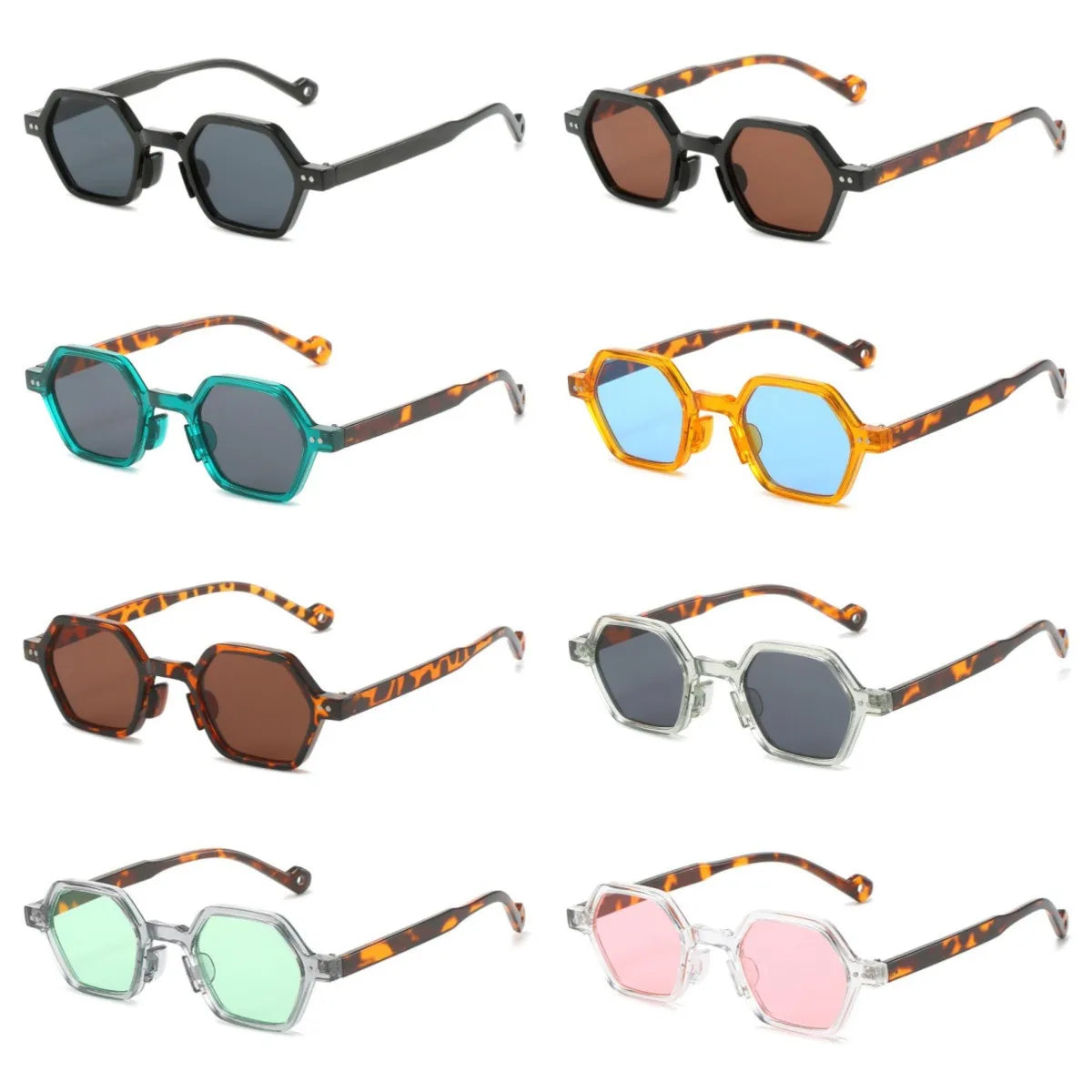 Retro Small Frame Punk Sunglasses Women Men Brand Ins Polygon Sunglasses Fashion Hip Hop Eyewear Shades UV400 Protection Goggles