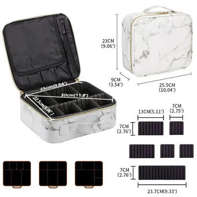 Beauty Case Professionale Impermeabile - Organizer Trucco da Viaggio con Scomparti