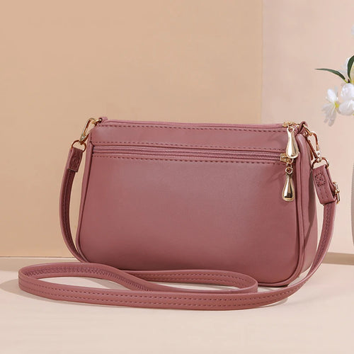 Borsa a Tracolla Donna Ricamata - Crossbody Capiente con Zip