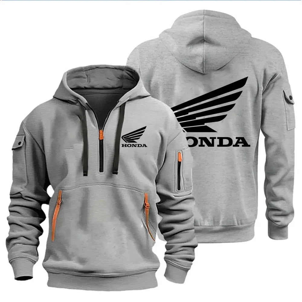 Felpa Uomo con Cappuccio Honda Wings – Pullover Moto Autunno Inverno