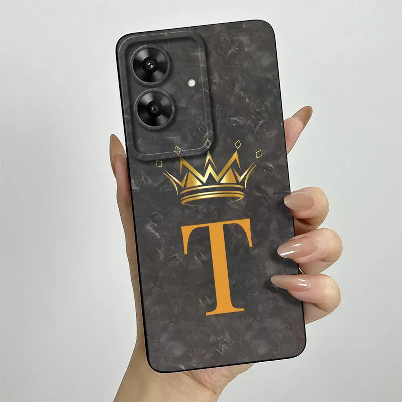 For OPPO Realme Note 60 Case Realme Note60 Phone Case Fashion Crown Letters Camera Lens Protection Anti Drop Silicone Soft Cover