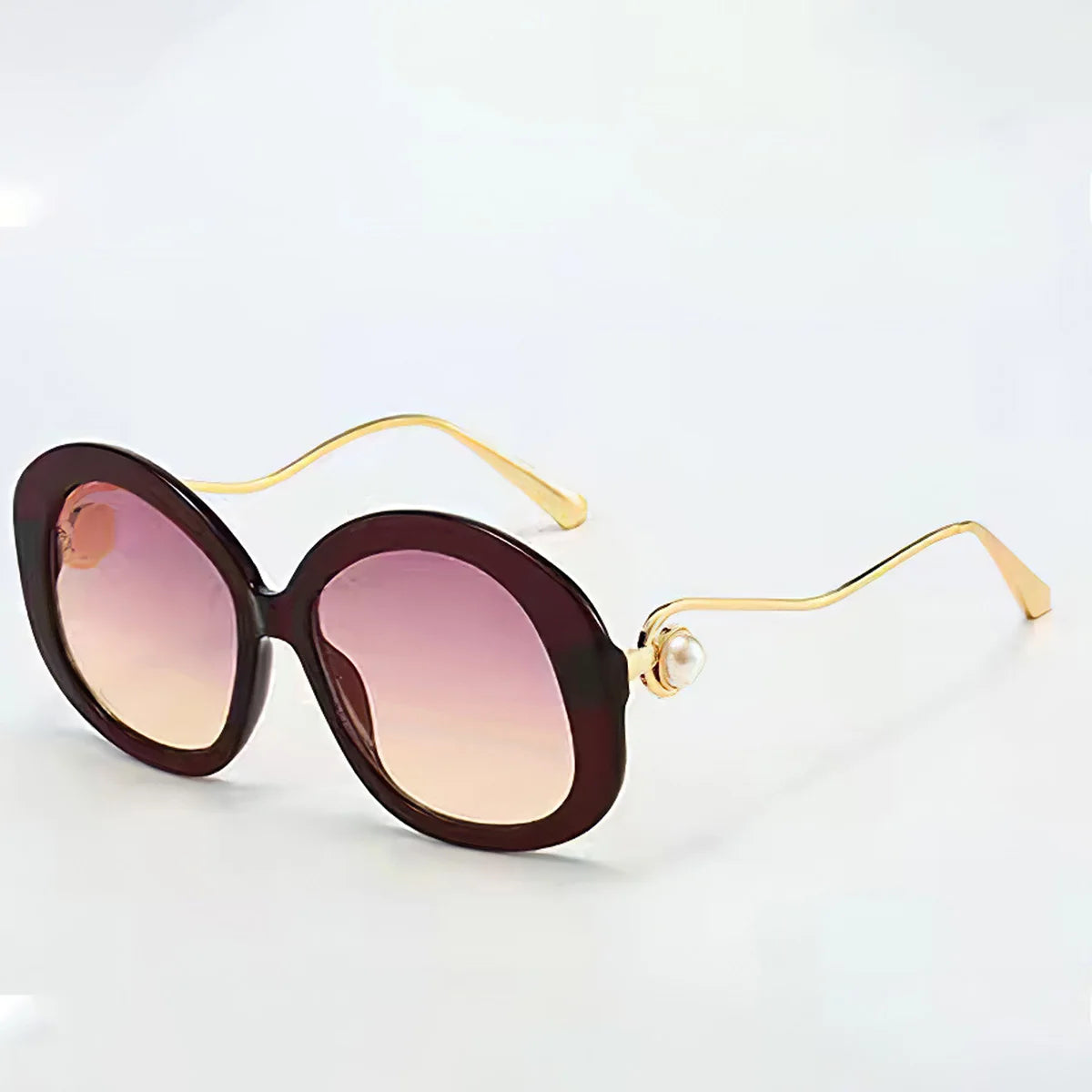 Vintage Sunglasses for Men Exquisite and Fashionable Sunglasses with Golden Frame and Pink Yellow Trim Womens Sunglasses