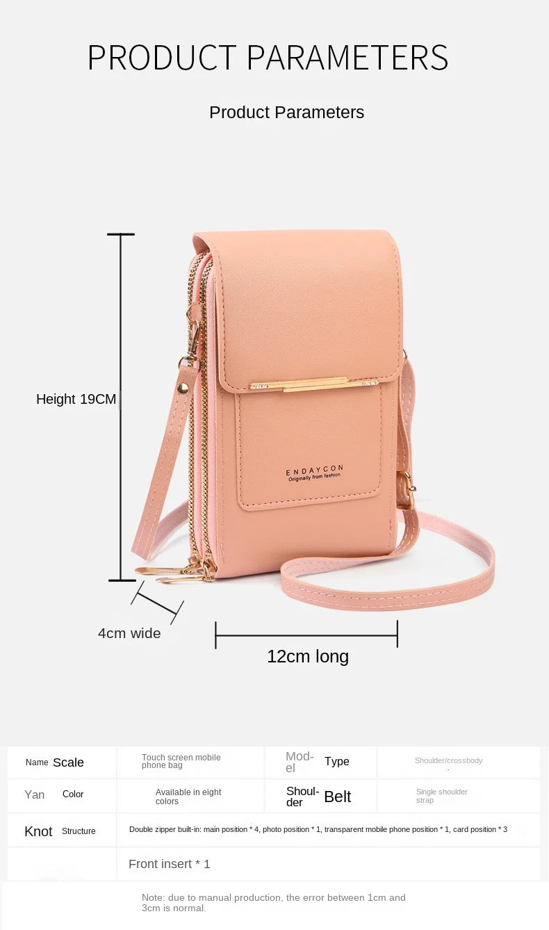 Borsa a Tracolla con Porta Cellulare Touch Screen - Crossbody con Porta Carte