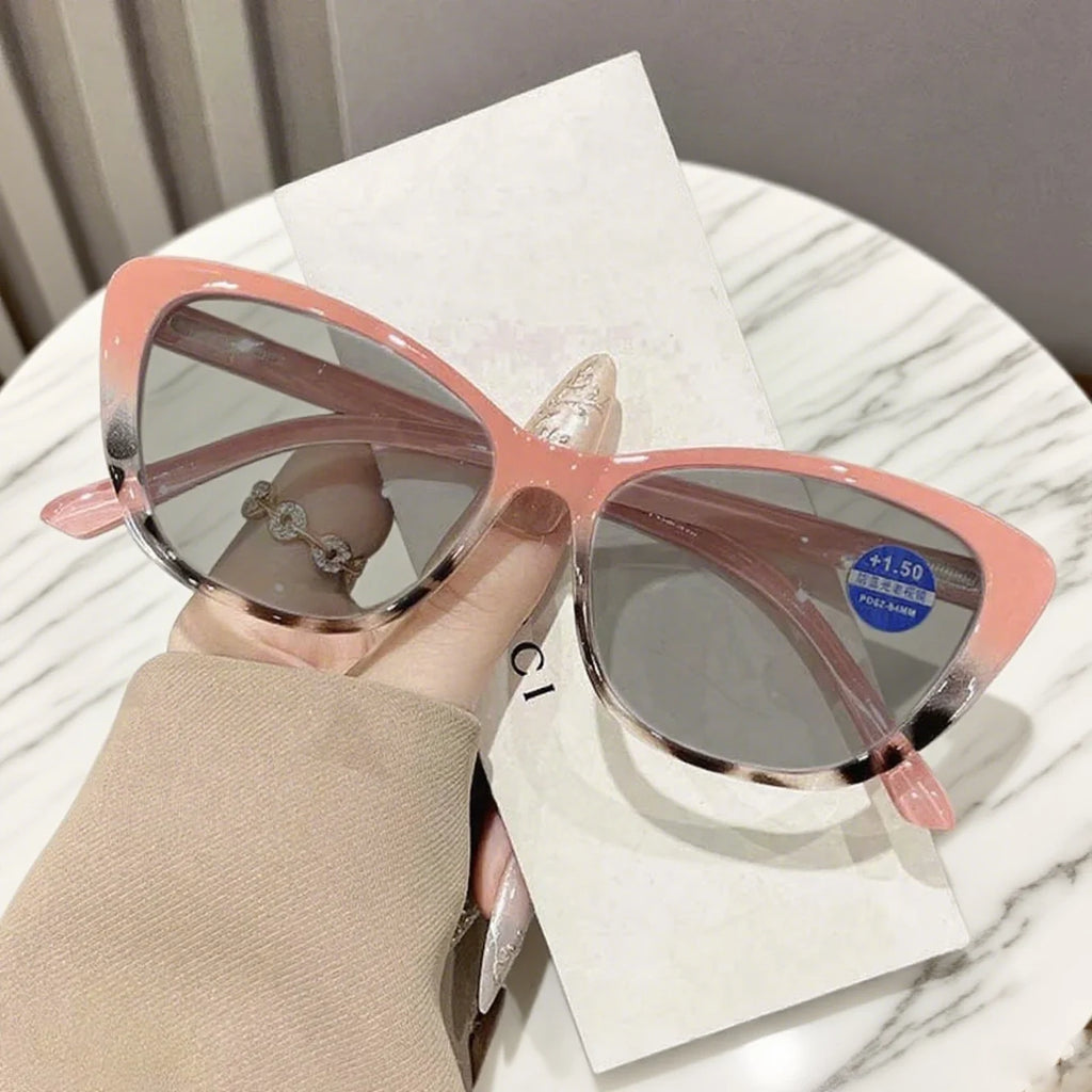 New Fashionable Personalized Color Blocked Cat Eye Women's Myopia Sunglasses Retro Neutral HD Luxury Versatile Sunscreen Glasses
