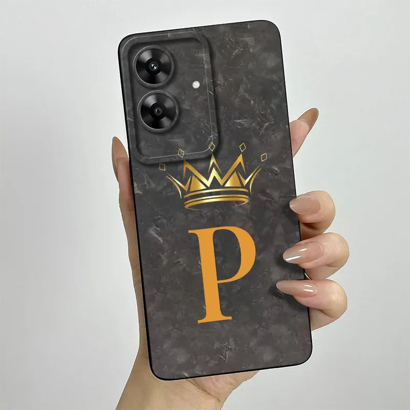 For OPPO Realme Note 60 Case Realme Note60 Phone Case Fashion Crown Letters Camera Lens Protection Anti Drop Silicone Soft Cover