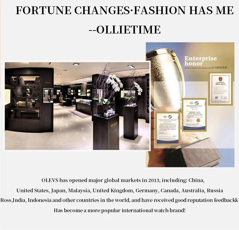 OLEVS Exquisite Women's Watches Prismatic Mirror Surface Quartz Watch Chronograph Gift Bracelet Calendar Waterproof Female Watch