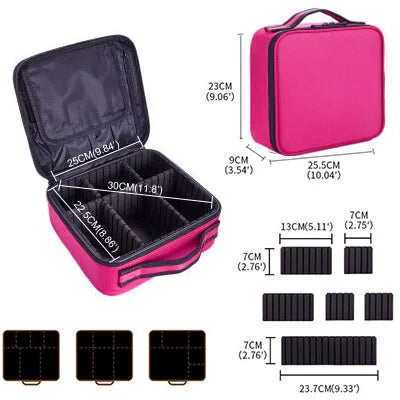 Beauty Case Professionale Impermeabile - Organizer Trucco da Viaggio con Scomparti