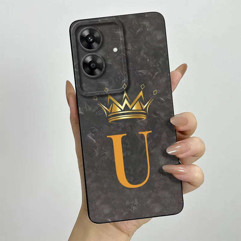 For OPPO Realme Note 60 Case Realme Note60 Phone Case Fashion Crown Letters Camera Lens Protection Anti Drop Silicone Soft Cover