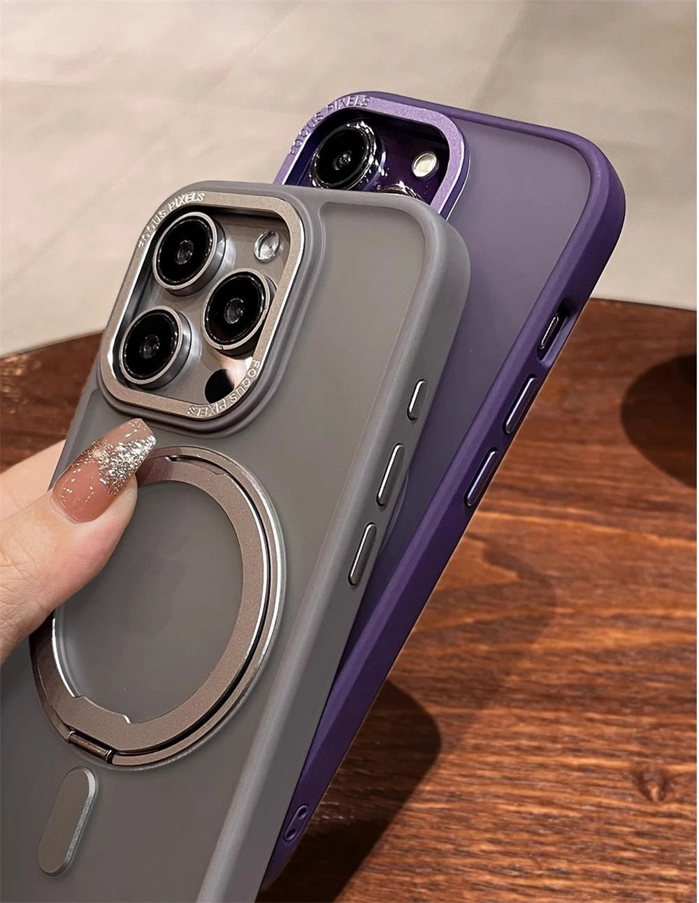 Luxury Rotate Holder Stand Magsafe Magnetic Matte Phone Case For iPhone 17 Air 12 13 14 15 16 Pro Max Protector On 15 Plus Cover