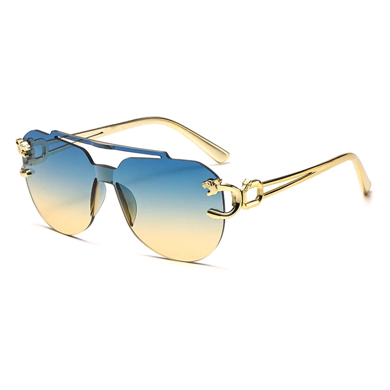 Rimless Pilot Metal Sunglasses Women Men Fashion Luxury Shades Outdoor Driving Sun Glasses Lady Man UV400 Protective Glasses