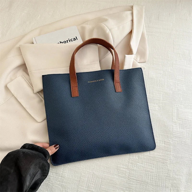 Borsa Tote Donna Retro - Shopper in Pelle PU Grande Capacità