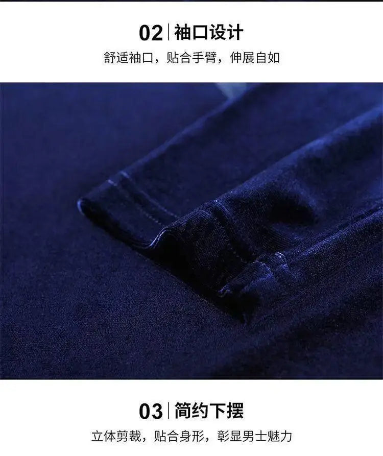 Maglione Uomo Collo Alto Velluto Autunno Inverno - Pullover Elegante