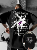 T-shirt Uomo 100% Cotone – Stampa "Eye of The Devil" Loose Fit Estiva