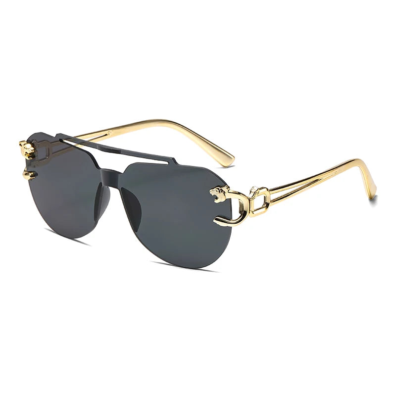 Rimless Pilot Metal Sunglasses Women Men Fashion Luxury Shades Outdoor Driving Sun Glasses Lady Man UV400 Protective Glasses