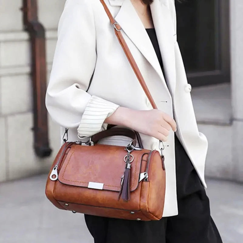 Borsa a Spalla Donna con Nappa - Crossbody Capiente con Zip