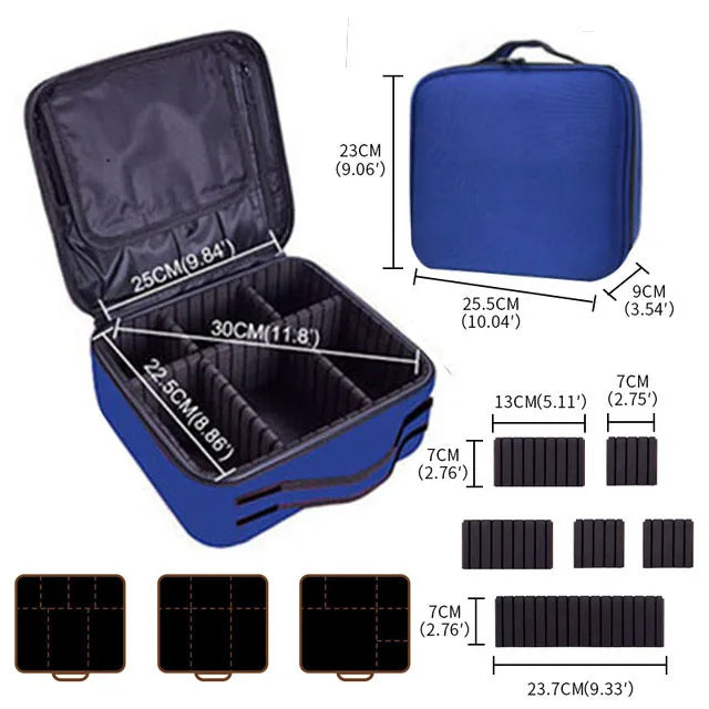 Beauty Case Professionale Impermeabile - Organizer Trucco da Viaggio con Scomparti