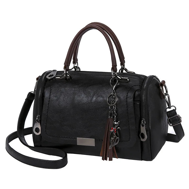 Borsa a Spalla Donna con Nappa - Crossbody Capiente con Zip