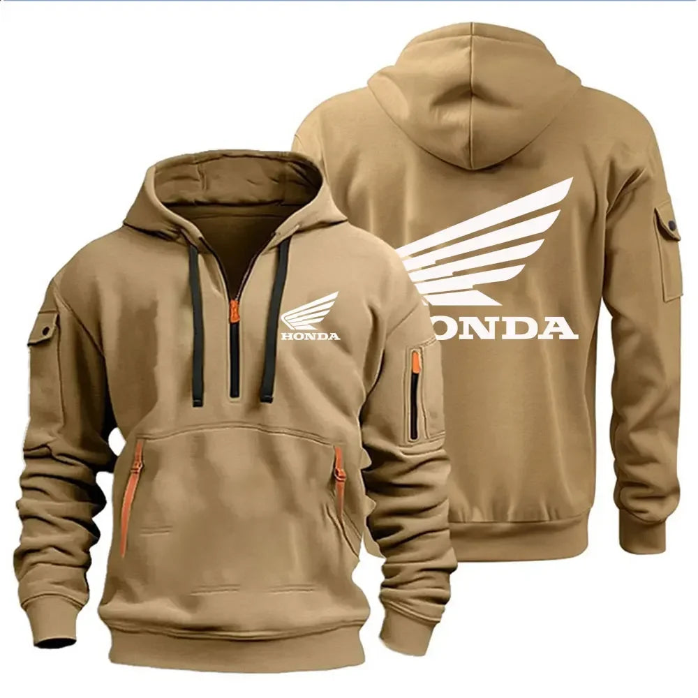 Felpa Uomo con Cappuccio Honda Wings – Pullover Moto Autunno Inverno