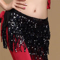Fascia per Danza del Ventre con Paillettes e Frange - Cintura Decorativa per Performance e Feste