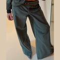 Retro Corduroy Pants Set Women Military Style Cropped Jacket Matching Wide Leg Pant Fashion Outfit Casual Streetwear Office Suit