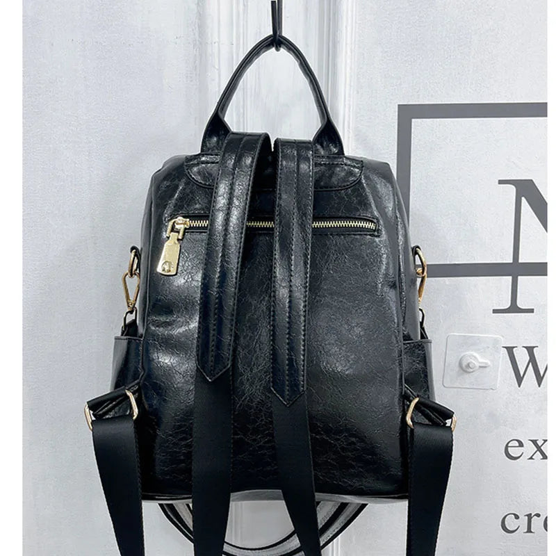 Zaino Donna Fashion con Paillettes - Borsa Scuola in Pelle Morbida per Viaggio