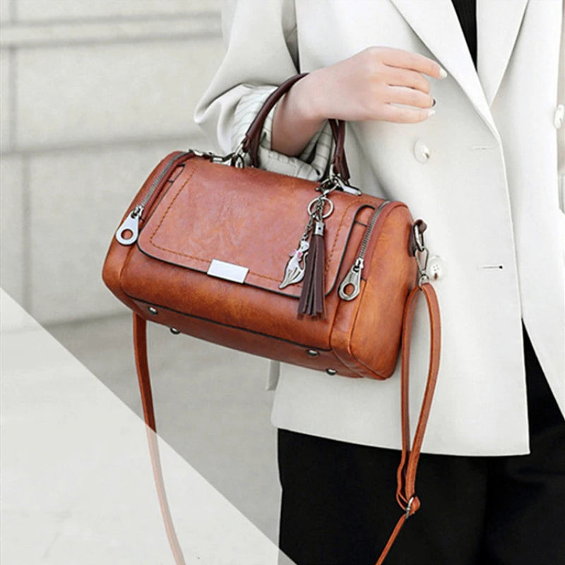 Borsa a Spalla Donna con Nappa - Crossbody Capiente con Zip