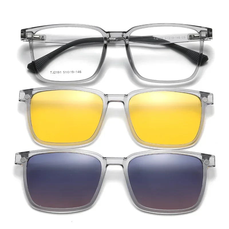 VKYEE Magnetic Clip-On Glasses Driving Polarized Glasses Men's Optical Myopia Glasses Women's Customized Prescription Sunglasses