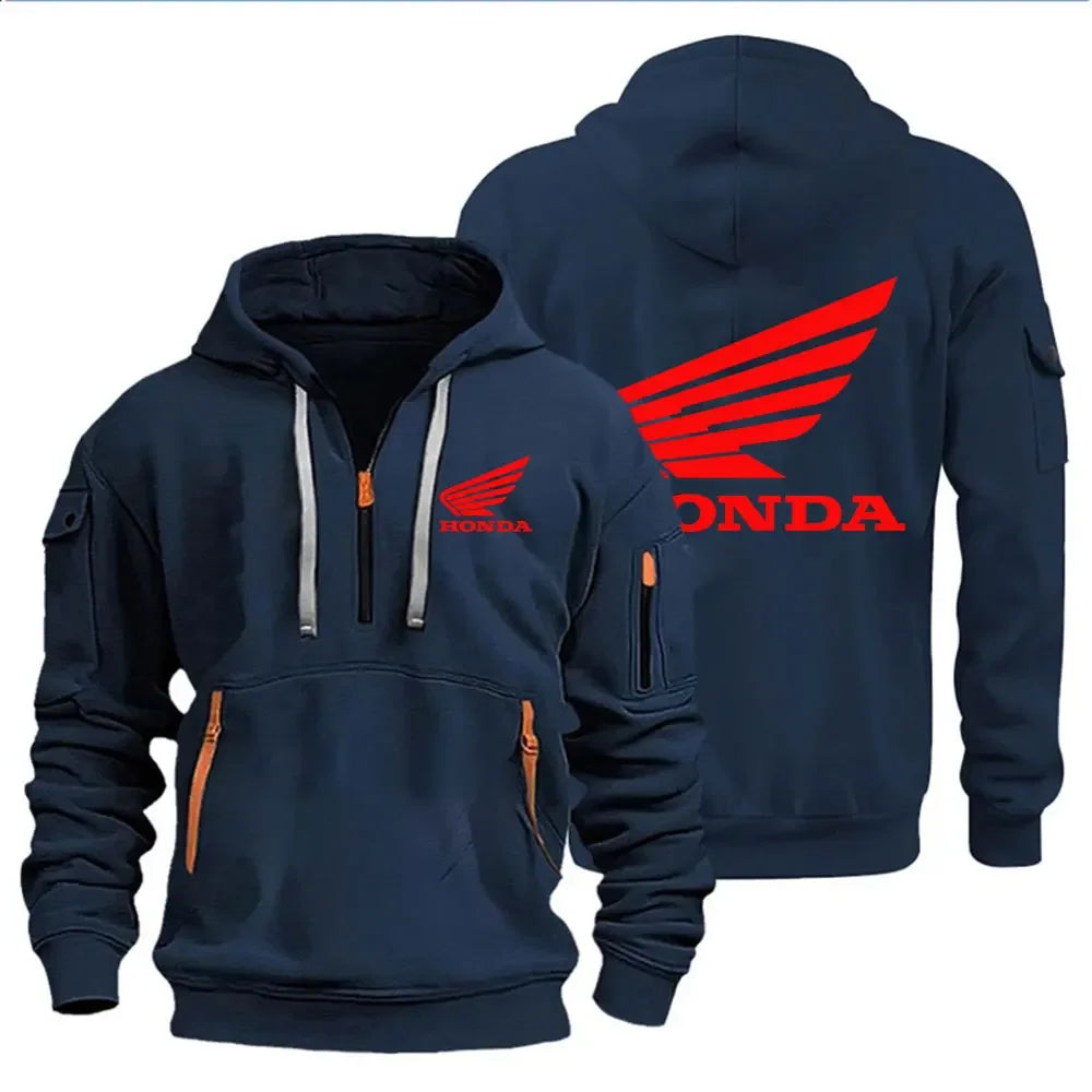 Felpa Uomo con Cappuccio Honda Wings – Pullover Moto Autunno Inverno