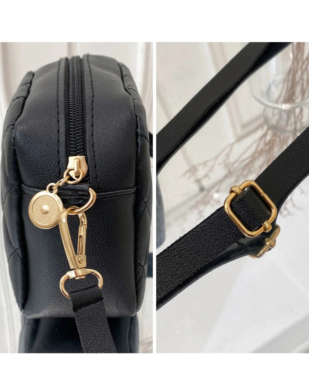Borsetta a Tracolla Piccola con Nappa e Ricamo - Mini Bag Fashion con Catena
