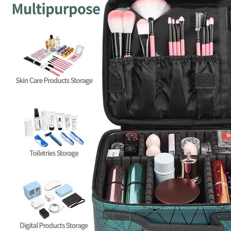 Beauty Case Professionale Impermeabile - Organizer Trucco da Viaggio con Scomparti